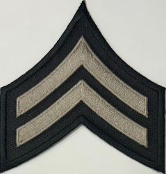 CORPORAL (CPL) CHEVRON DARK GREY on BLACK - SOLD in PAIRS.